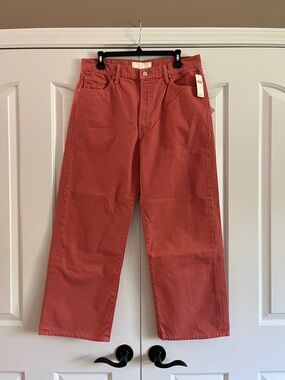 MOTHER Coral-Red Denim Jean